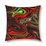 Indoor or Outdoor Throw Pillow, Multicolor Marble Print