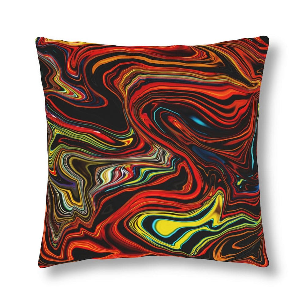 Indoor or Outdoor Throw Pillow, Multicolor Marble Print