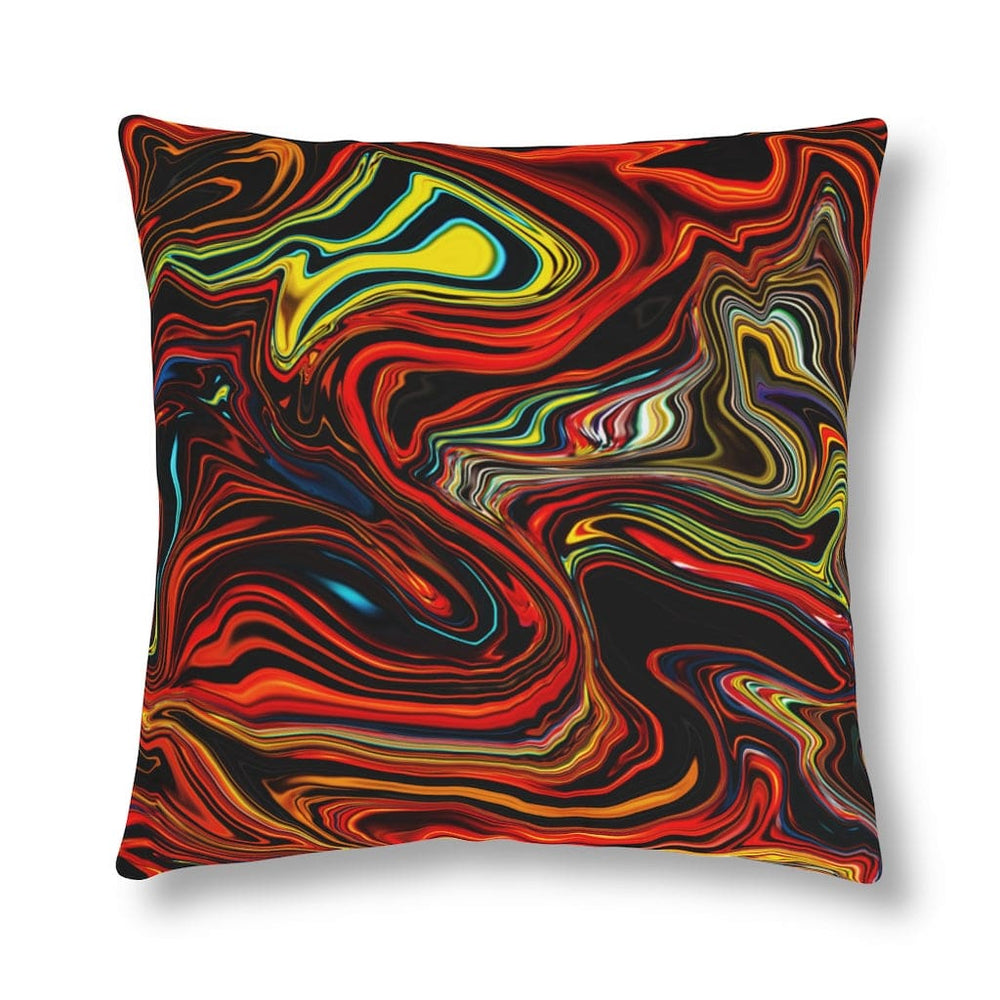 Indoor or Outdoor Throw Pillow, Multicolor Marble Print