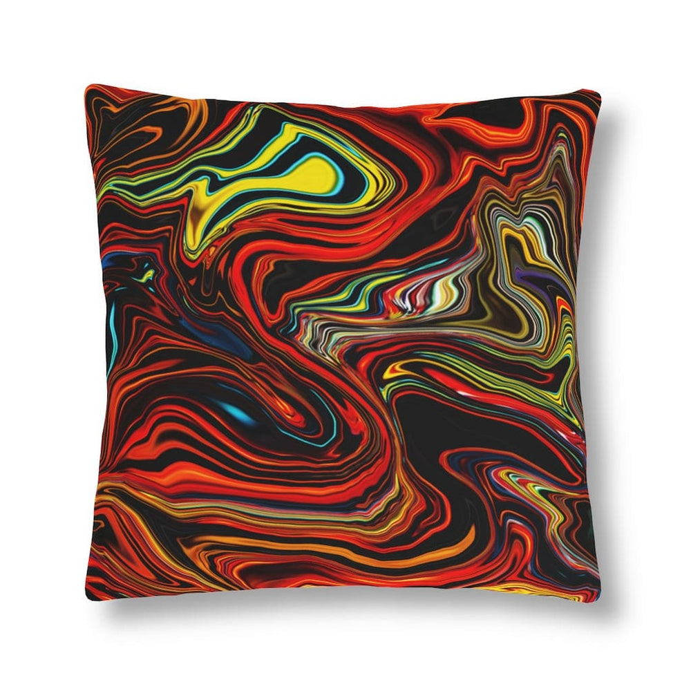 Indoor or Outdoor Throw Pillow, Multicolor Marble Print