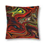 Indoor or Outdoor Throw Pillow, Multicolor Marble Print