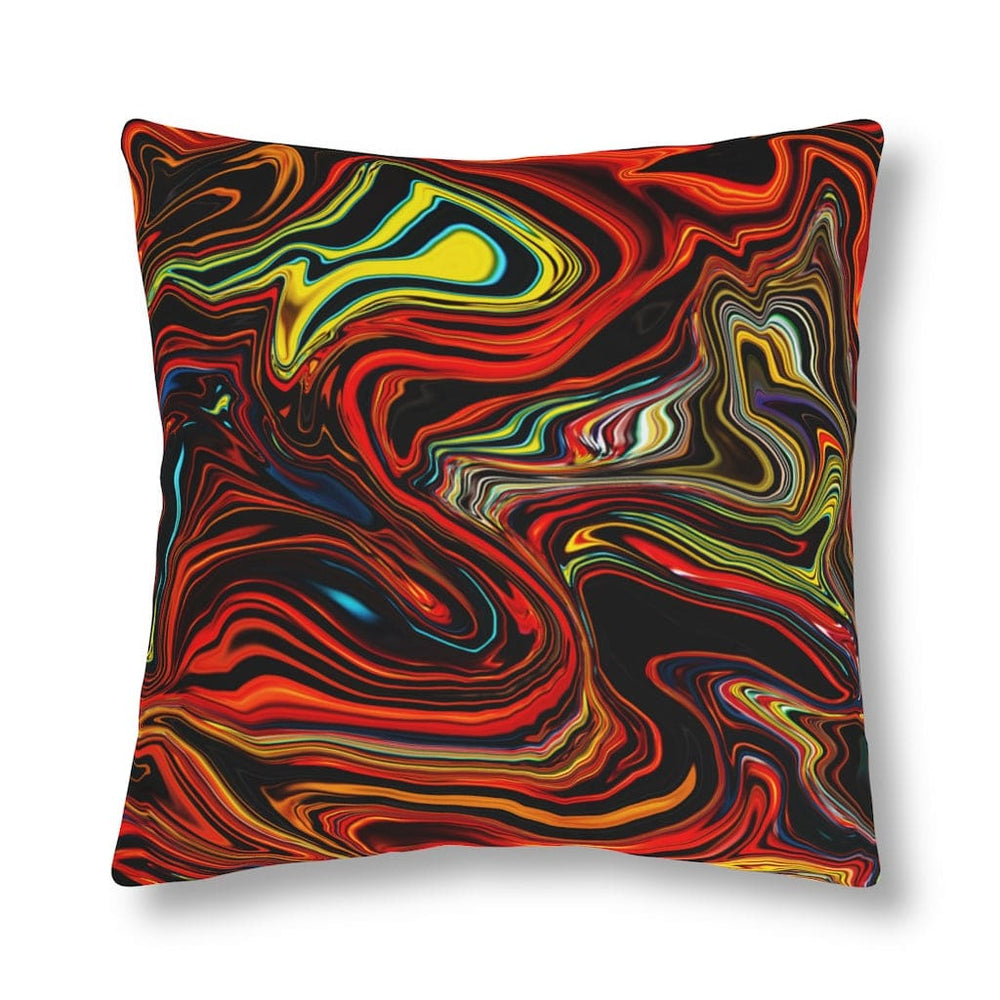 Indoor or Outdoor Throw Pillow, Multicolor Marble Print