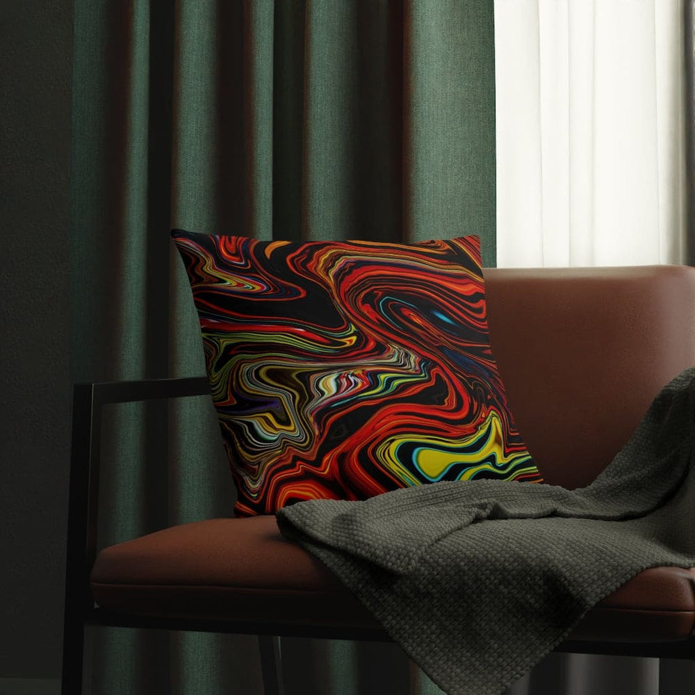 Indoor or Outdoor Throw Pillow, Multicolor Marble Print