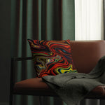 Indoor or Outdoor Throw Pillow, Multicolor Marble Print