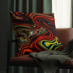 Indoor or Outdoor Throw Pillow, Multicolor Marble Print
