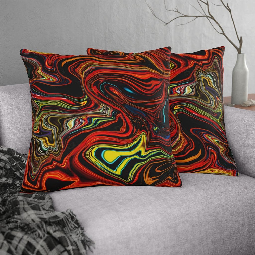 Indoor or Outdoor Throw Pillow, Multicolor Marble Print
