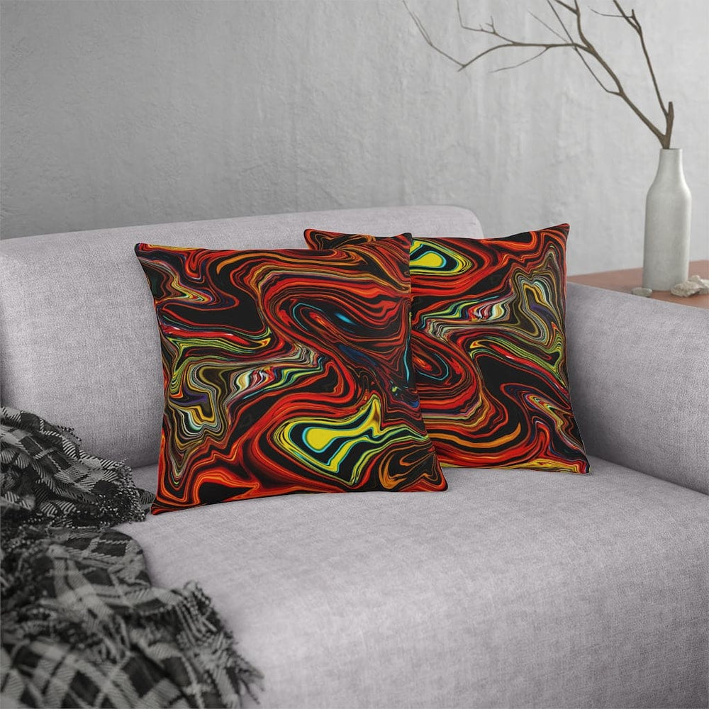 Indoor or Outdoor Throw Pillow, Multicolor Marble Print