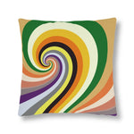 Indoor or Outdoor Throw Pillow, Retro Multicolor Vintage Print S1