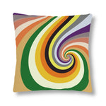 Indoor or Outdoor Throw Pillow, Retro Multicolor Vintage Print S1