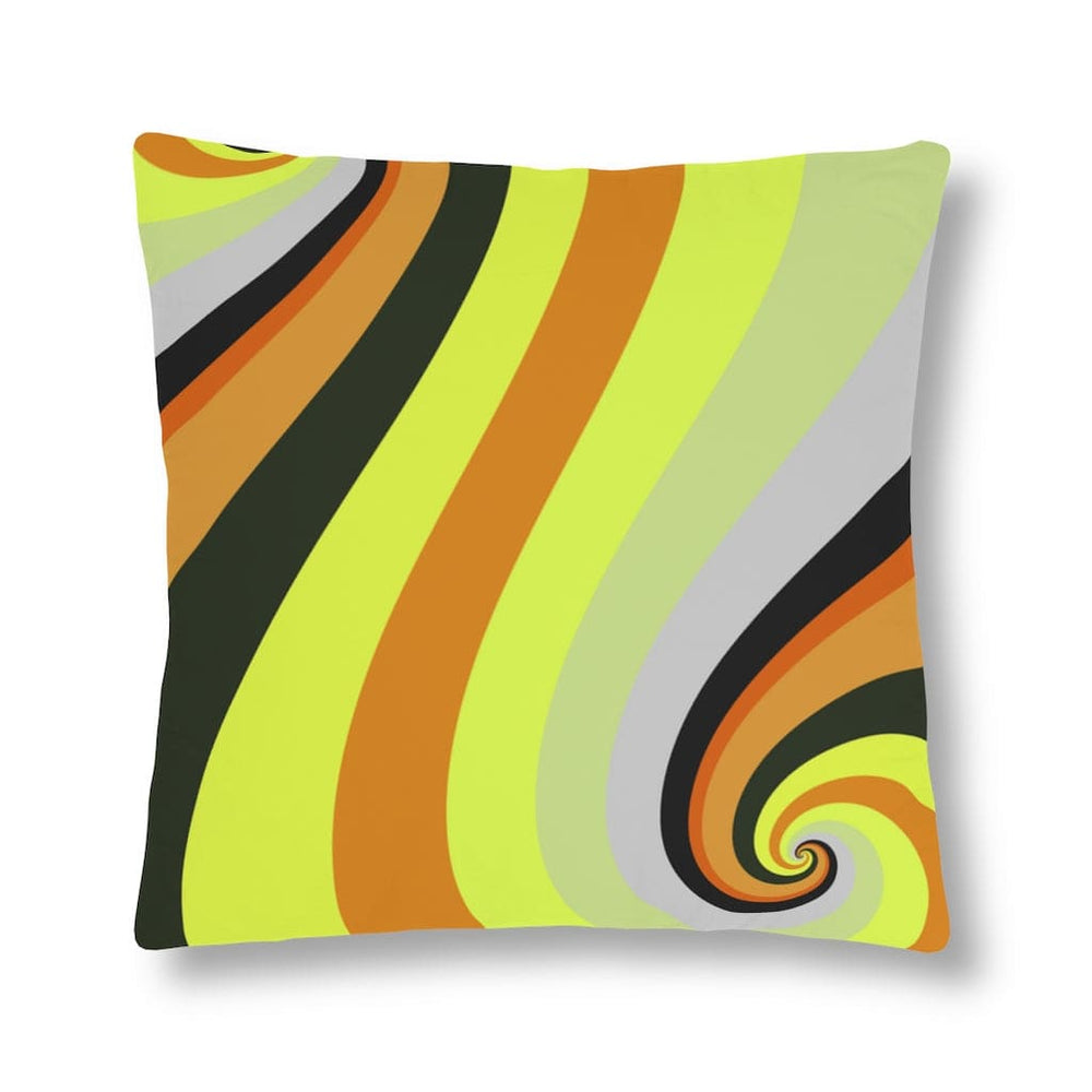 Indoor or Outdoor Throw Pillow, Retro Multicolor Vintage Print S2
