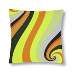 Indoor or Outdoor Throw Pillow, Retro Multicolor Vintage Print S2