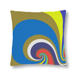 Indoor or Outdoor Throw Pillow, Retro Multicolor Vintage Print S3