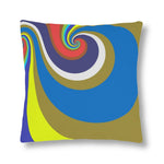 Indoor or Outdoor Throw Pillow, Retro Multicolor Vintage Print S3