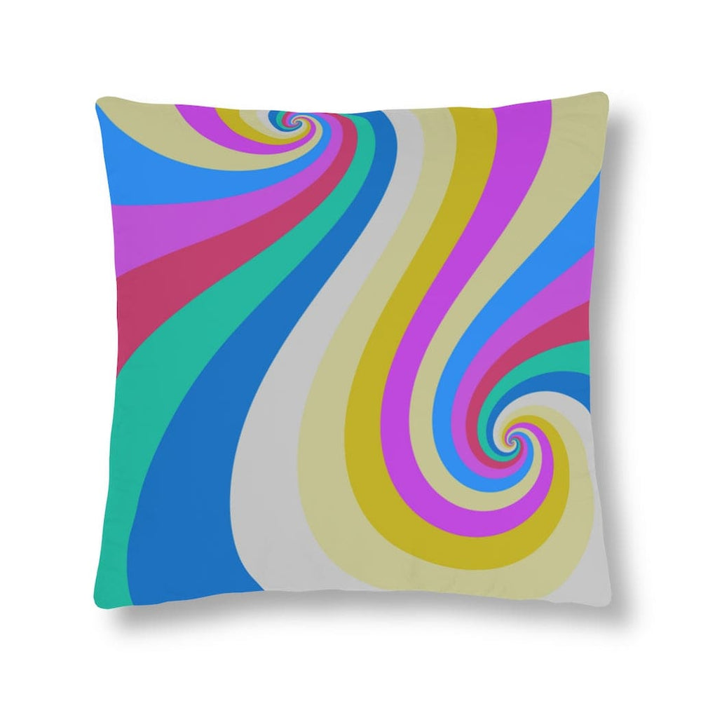 Indoor or Outdoor Throw Pillow, Retro Multicolor Vintage Print S4