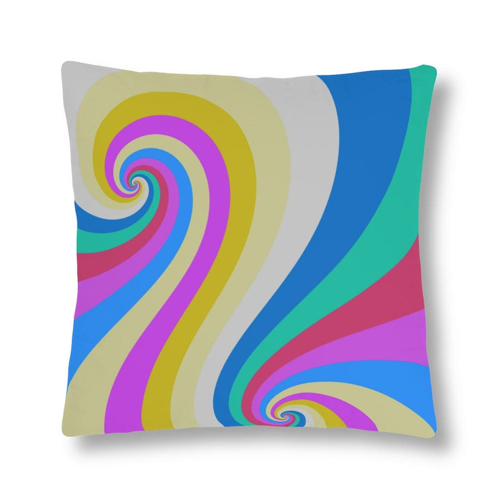 Indoor or Outdoor Throw Pillow, Retro Multicolor Vintage Print S4