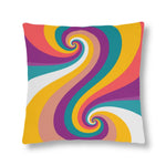 Indoor or Outdoor Throw Pillow, Retro Multicolor Vintage Print S5