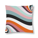 Indoor or Outdoor Throw Pillow, Retro Multicolor Vintage Print S6