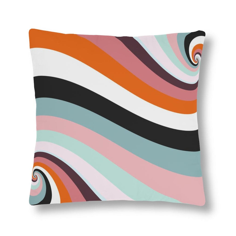 Indoor or Outdoor Throw Pillow, Retro Multicolor Vintage Print S6