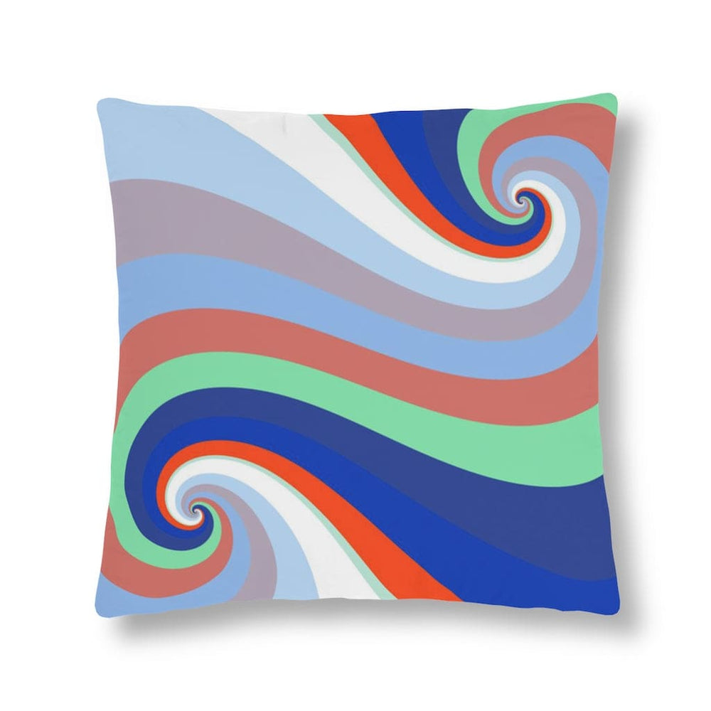 Indoor or Outdoor Throw Pillow, Retro Multicolor Vintage Print S7