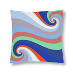 Indoor or Outdoor Throw Pillow, Retro Multicolor Vintage Print S7