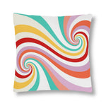 Indoor or Outdoor Throw Pillow, Retro Multicolor Vintage Print S8