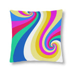Indoor or Outdoor Throw Pillow, Retro Multicolor Vintage Print S9