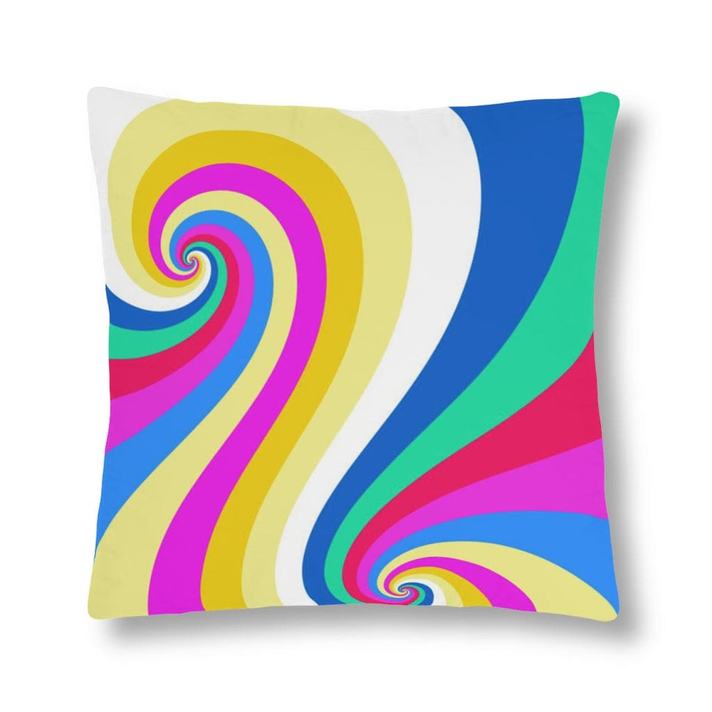 Indoor or Outdoor Throw Pillow, Retro Multicolor Vintage Print S9