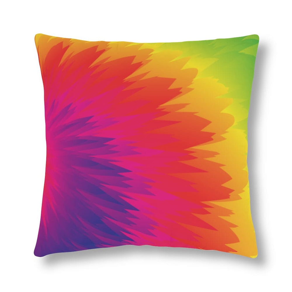 Indoor or Outdoor Throw Pillow, Tye Dye Geometric Print