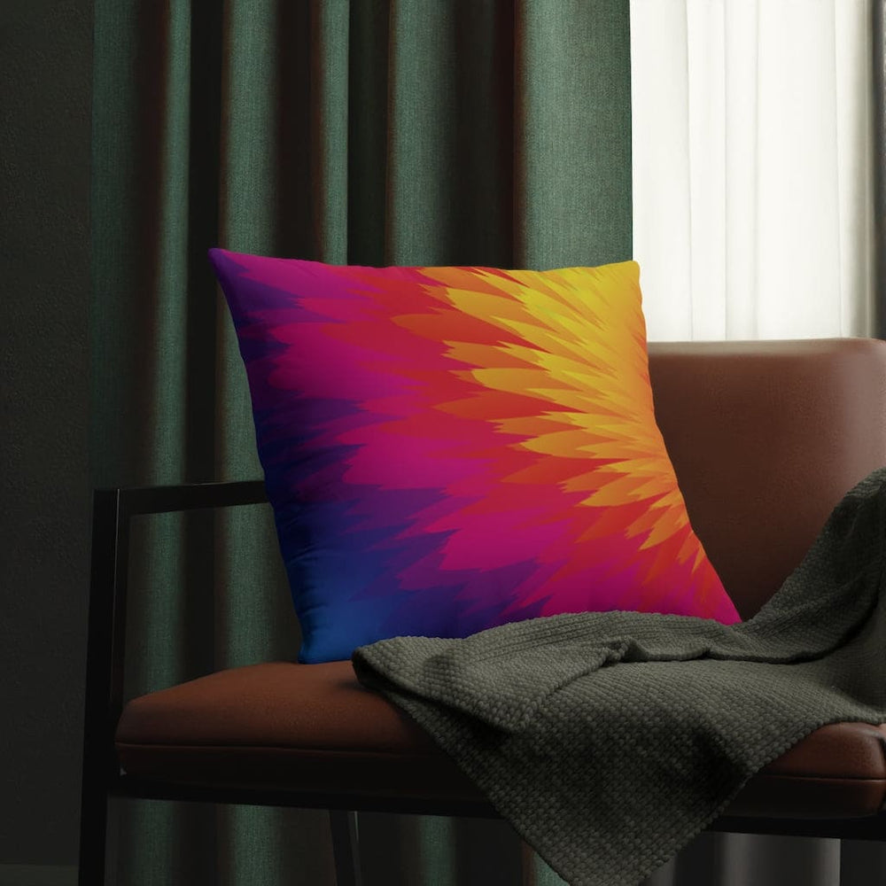 Indoor or Outdoor Throw Pillow, Tye Dye Geometric Print