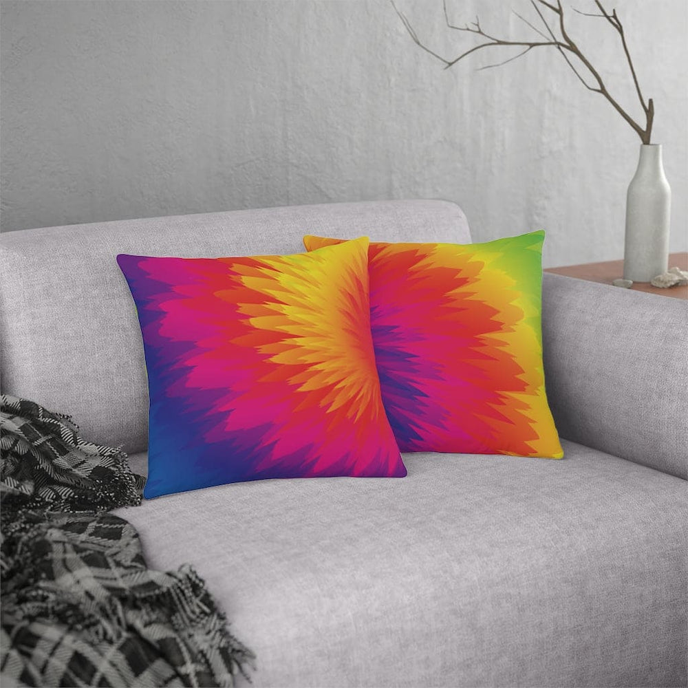 Indoor or Outdoor Throw Pillow, Tye Dye Geometric Print