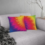 Indoor or Outdoor Throw Pillow, Tye Dye Geometric Print