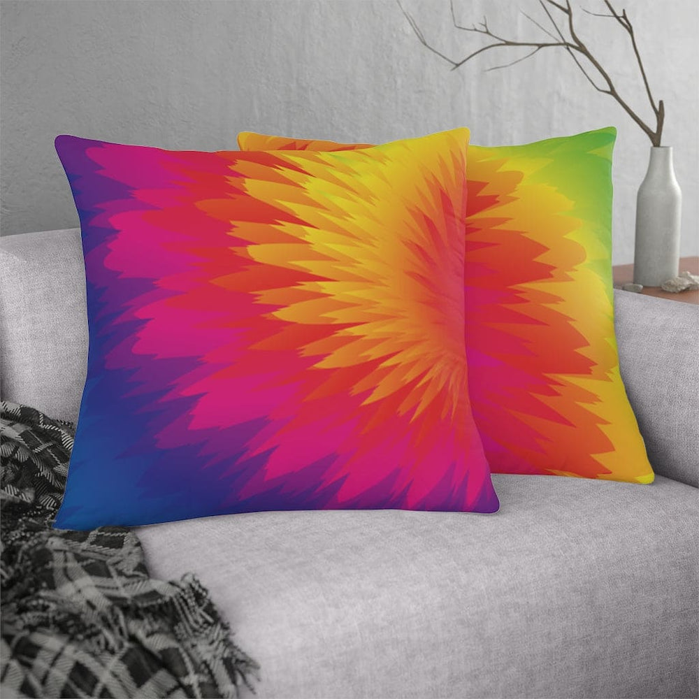 Indoor or Outdoor Throw Pillow, Tye Dye Geometric Print