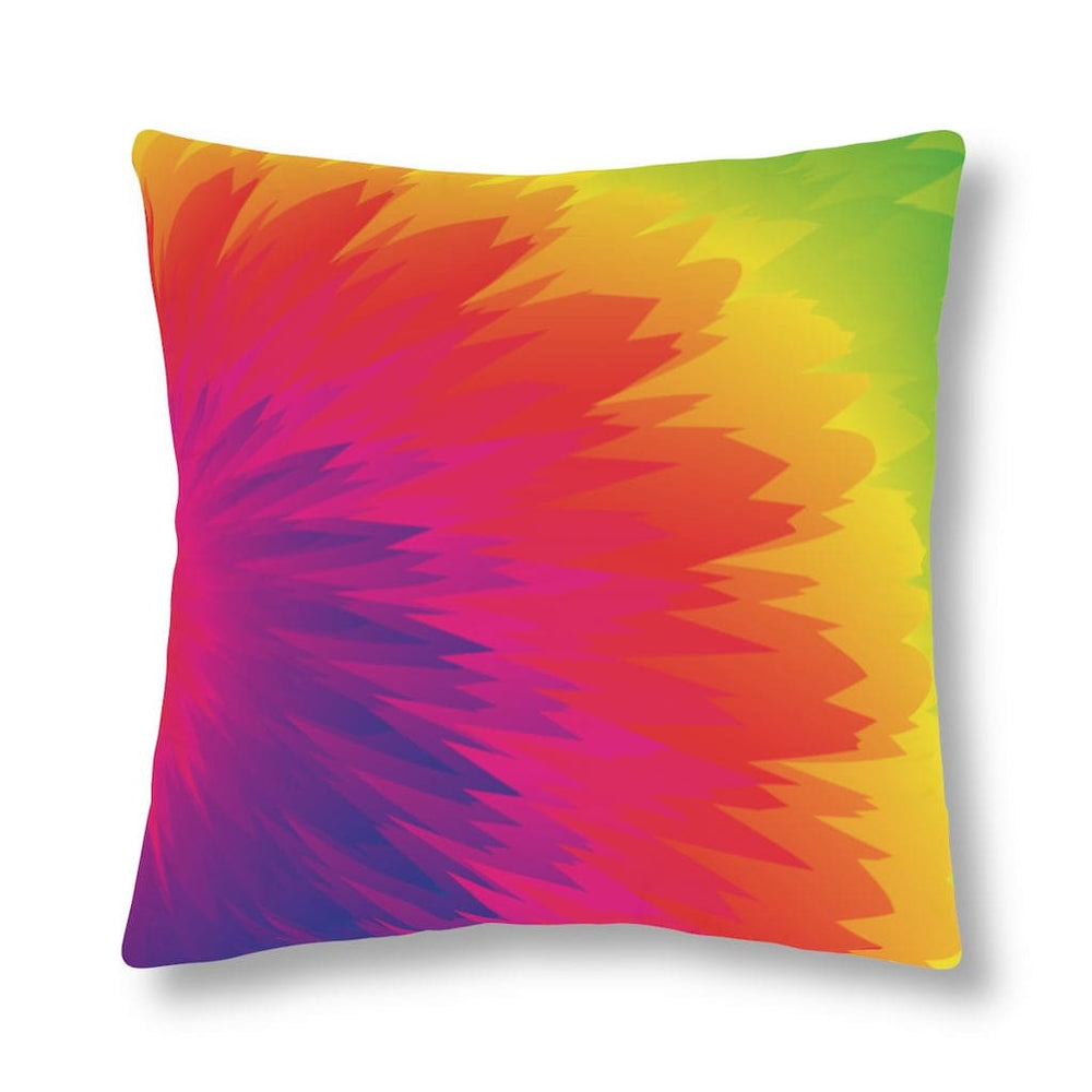 Indoor or Outdoor Throw Pillow, Tye Dye Geometric Print