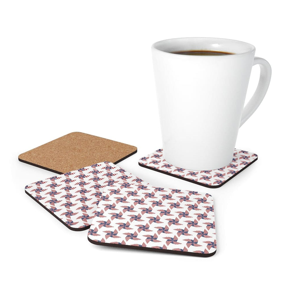 Stars and Stripes Corkwood Coaster Set - 4 Pieces /   Indoor