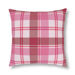 Throw Pillow - Indoor or Outdoor, Pink and White Plaid Print