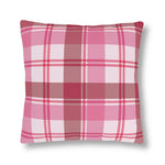 Throw Pillow - Indoor or Outdoor, Pink and White Plaid Print