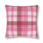 Throw Pillow - Indoor or Outdoor, Pink and White Plaid Print