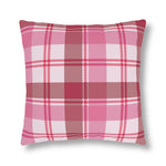 Throw Pillow - Indoor or Outdoor, Pink and White Plaid Print