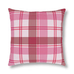 Throw Pillow - Indoor or Outdoor, Pink and White Plaid Print