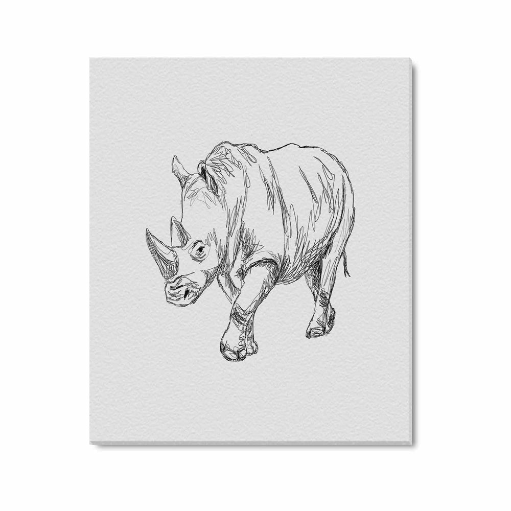 Wall Art / Rhino  Frame Canvas Print 24"x20"