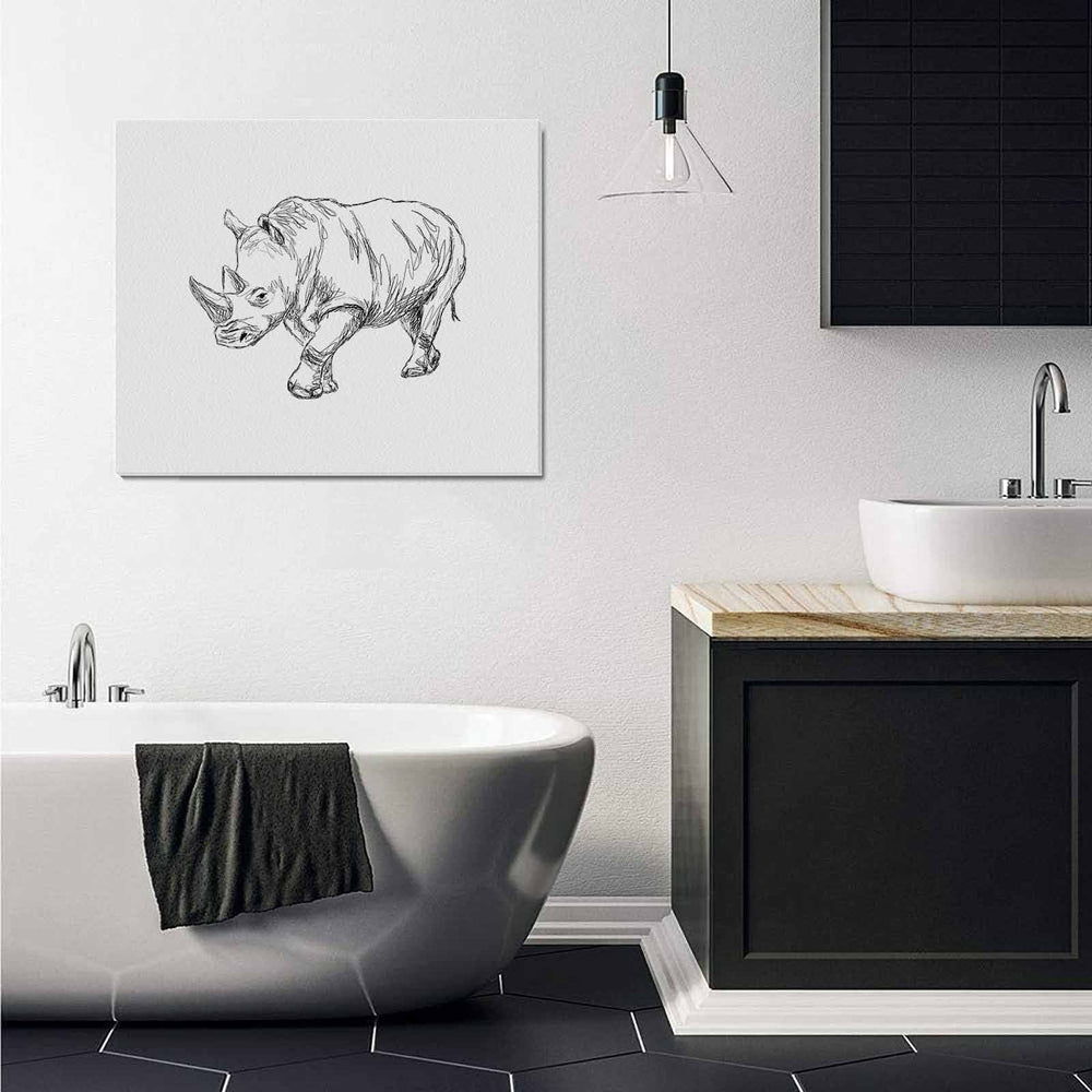 Wall Art / Rhino  Frame Canvas Print 24"x20"
