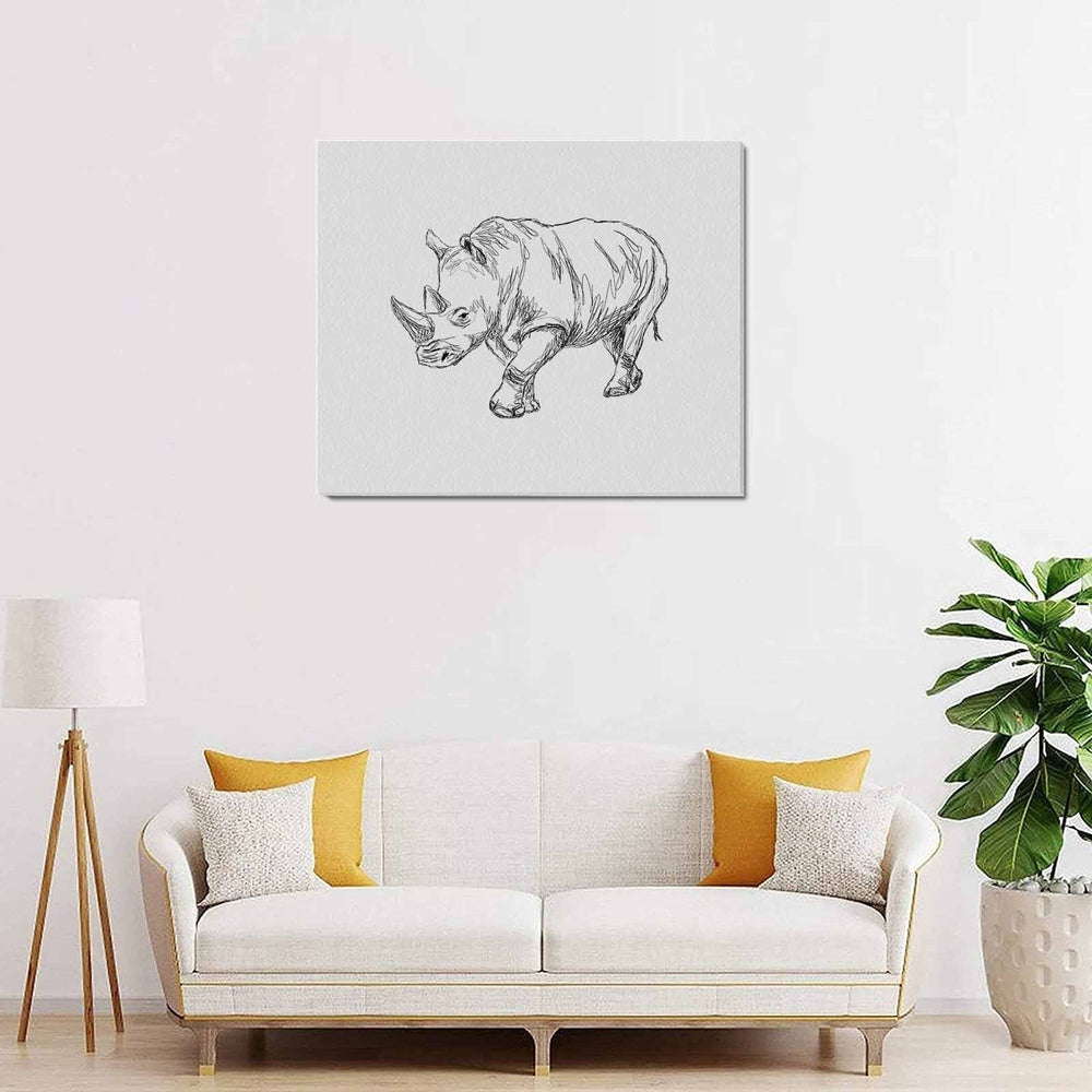 Wall Art / Rhino  Frame Canvas Print 24"x20"
