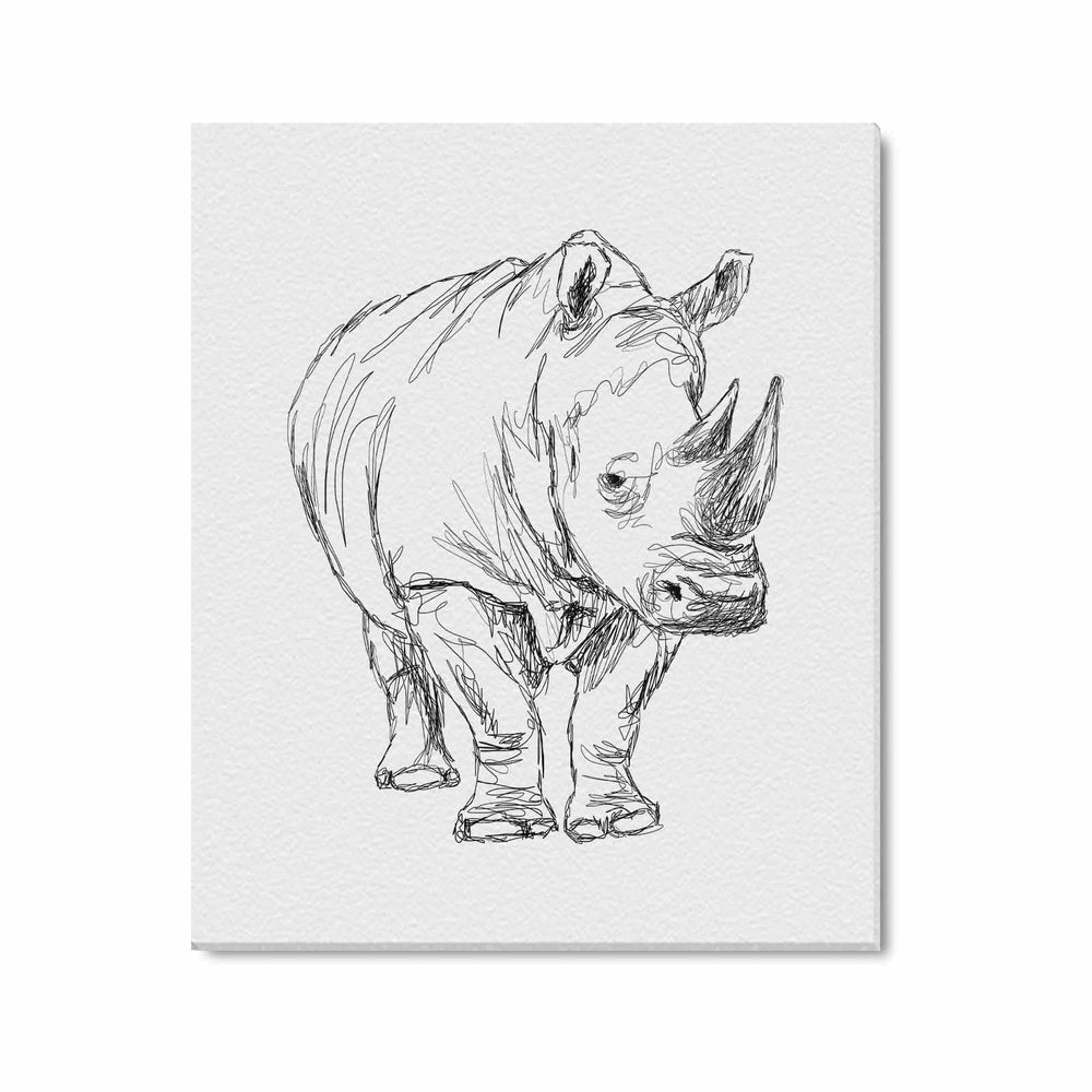 Wall Art / Rhinoceros  Frame Canvas Print 20"x24"