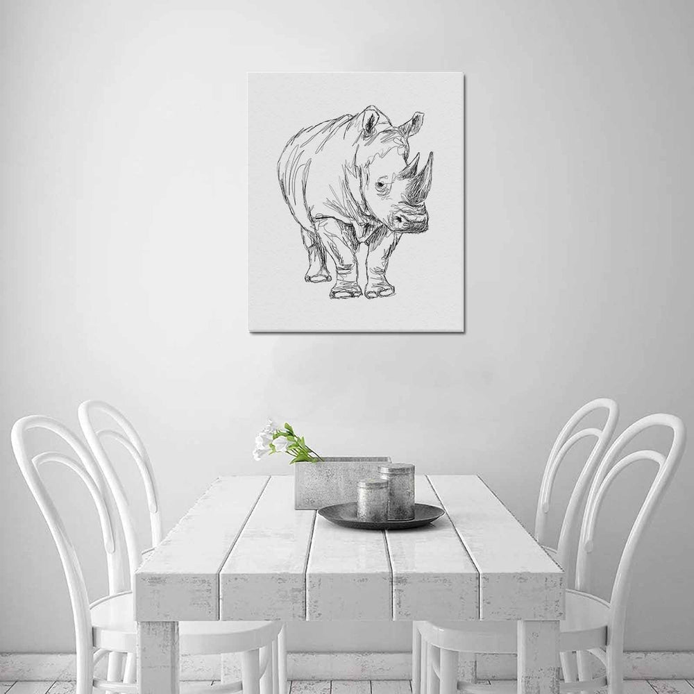 Wall Art / Rhinoceros  Frame Canvas Print 20"x24"