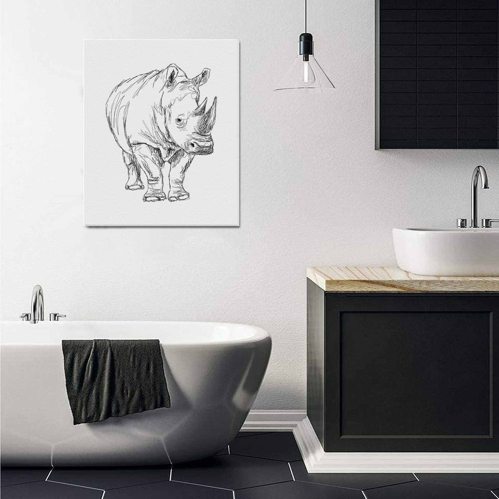 Wall Art / Rhinoceros  Frame Canvas Print 20"x24"