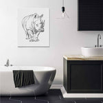 Wall Art / Rhinoceros  Frame Canvas Print 20"x24"