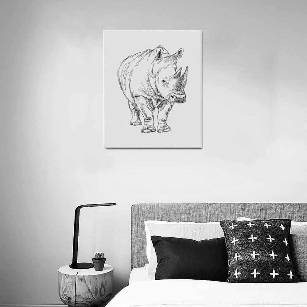 Wall Art / Rhinoceros  Frame Canvas Print 20"x24"