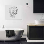 Wall Art / Rhinoceros  Frame Canvas Print 24"x20"