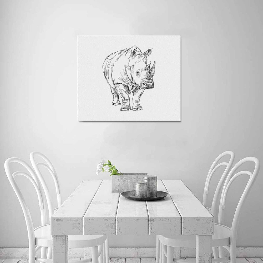 Wall Art / Rhinoceros  Frame Canvas Print 24"x20"