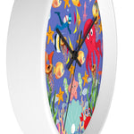 Wall Clock, Colorful Purple Sea Life Print